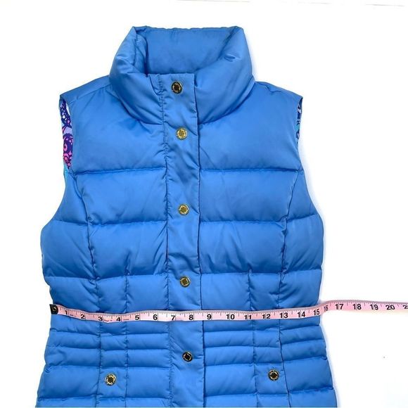 Lilly Pulitzer Isabelle Puffer Vest Blue Size XS - Picture 12 of 14